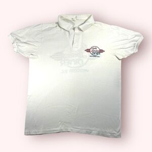 Vintage 90's White Louie Louie's Diner Collared Polo Golf Shirt Men's Size L